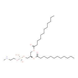ChemSpider 2D Image | (9R)-9-(Dodecanoyloxy)-6-hydroxy-6-oxido-5,7-dioxa-2-aza-6lambda~5~-phosphadecan-10-yl laurate | C30H60NO8P