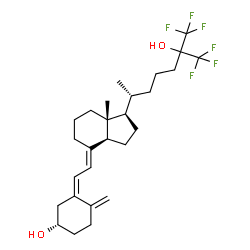 ChemSpider 2D Image | (3S,5Z,7E)-26,26,26,27,27,27-Hexafluoro-9,10-secocholesta-5,7,10-triene-3,25-diol | C27H38F6O2