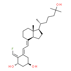 ChemSpider 2D Image | (1S,3R,5E,7E,10E)-19-Fluoro-9,10-secocholesta-5,7,10-triene-1,3,25-triol | C27H43FO3