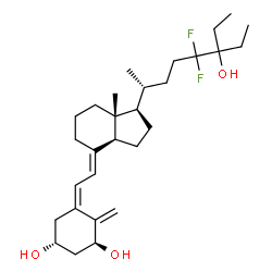ChemSpider 2D Image | (1R,3S,5Z)-5-[(2E)-2-{(1R,3aS,7aR)-1-[(2R)-6-Ethyl-5,5-difluoro-6-hydroxy-2-octanyl]-7a-methyloctahydro-4H-inden-4-ylidene}ethylidene]-4-methylene-1,3-cyclohexanediol | C29H46F2O3