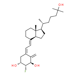 ChemSpider 2D Image | (1R,2R,3R,5Z,7E)-2-Fluoro-9,10-secocholesta-5,7,10-triene-1,3,25-triol | C27H43FO3