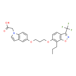 ChemSpider 2D Image | 2-{5-[3-(7-PROPYL-3-TRIFLUOROMETHYLBENZO[D]ISOXAZOL-6-YLOXY)PROPOXY]INDOL-1-YL}ETHANOIC ACID | C24H23F3N2O5