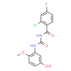 ChemSpider 2D Image | N-(2-CHLORO-4-FLUOROBENZOYL)-N'-(5-HYDROXY-2-METHOXYPHENYL)UREA | C15H12ClFN2O4