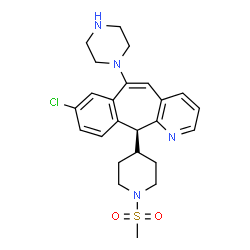 ChemSpider 2D Image | (11S)-8-CHLORO-11-[1-(METHYLSULFONYL)PIPERIDIN-4-YL]-6-PIPERAZIN-1-YL-11H-BENZO[5,6]CYCLOHEPTA[1,2-B]PYRIDINE | C24H29ClN4O2S