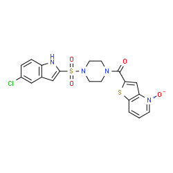 ChemSpider 2D Image | 2-({4-[(5-CHLORO-1H-INDOL-2-YL)SULFONYL]PIPERAZIN-1-YL}CARBONYL)THIENO[3,2-B]PYRIDINE 4-OXIDE | C20H17ClN4O4S2