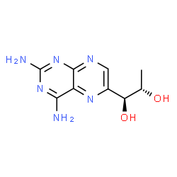 ChemSpider 2D Image | (1S,2S)-1-(2,4-Diamino-6-pteridinyl)-1,2-propanediol | C9H12N6O2