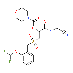 ChemSpider 2D Image | (2R)-1-[(Cyanomethyl)amino]-3-{[2-(difluoromethoxy)benzyl]sulfonyl}-1-oxo-2-propanyl 4-morpholinecarboxylate | C18H21F2N3O7S