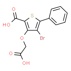 ChemSpider 2D Image | 4-Bromo-3-(carboxymethoxy)-5-phenyl-2-thiophenecarboxylic acid | C13H9BrO5S
