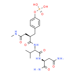 ChemSpider 2D Image | N-{(2R)-4-(Methylamino)-4-oxo-2-[4-(phosphonooxy)benzyl]butanoyl}-L-valyl-L-aspartamide | C21H32N5O9P