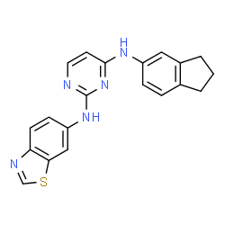 ChemSpider 2D Image | 2-(benzothiazol-6-ylamino)-4-(indan-5-ylamino)pyrimidine | C20H17N5S