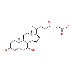 ChemSpider 2D Image | {[(3alpha,5beta,7alpha)-3,7-Dihydroxy-24-oxocholan-24-yl]amino}acetatato | C26H42NO5