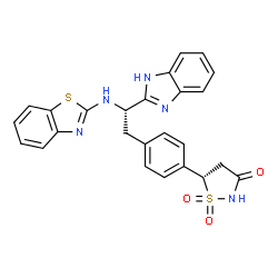 ChemSpider 2D Image | (5s)-5-{4-[(2s)-2-(1h-Benzimidazol-2-Yl)-2-(1,3-Benzothiazol-2-Ylamino)ethyl]phenyl}isothiazolidin-3-One 1,1-Dioxide | C25H21N5O3S2