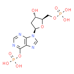 ChemSpider 2D Image | 9-(2-Deoxy-5-O-phosphono-beta-D-erythro-pentofuranosyl)-6-(phosphonooxy)-9H-purine | C10H14N4O10P2