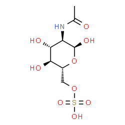 ChemSpider 2D Image | 2-Acetamido-2-deoxy-6-O-sulfo-alpha-D-glucopyranose | C8H15NO9S