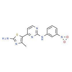 ChemSpider 2D Image | 4-(2-Amino-4-Methyl-1,3-Thiazol-5-Yl)-N-(3-Dioxaziridin-3-Ylphenyl)pyrimidin-2-Amine | C14H12N6O2S