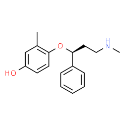 ChemSpider 2D Image | 3-Methyl-4-[(1S)-3-(methylamino)-1-phenylpropoxy]phenol | C17H21NO2