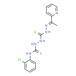 ChemSpider 2D Image | N-(2-Chlorophenyl)-2-({(2E)-2-[1-(2-pyridinyl)ethylidene]hydrazino}carbonothioyl)hydrazinecarbothioamide | C15H15ClN6S2