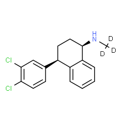 ChemSpider 2D Image | (1R,4R)-4-(3,4-Dichlorophenyl)-N-(~2~H_3_)methyl-1,2,3,4-tetrahydro-1-naphthalenamine | C17H14D3Cl2N