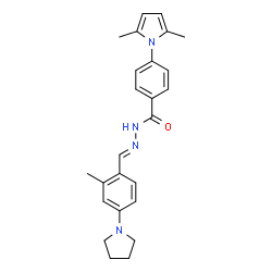ChemSpider 2D Image | 4-(2,5-Dimethyl-1H-pyrrol-1-yl)-N'-{(E)-[2-methyl-4-(1-pyrrolidinyl)phenyl]methylene}benzohydrazide | C25H28N4O