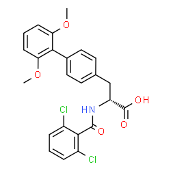 ChemSpider 2D Image | (2R)-2-[(2,6-Dichlorobenzoyl)amino]-3-(2',6'-dimethoxy-4-biphenylyl)propanoic acid (non-preferred name) | C24H21Cl2NO5