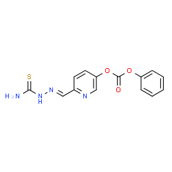 ChemSpider 2D Image | 6-[(E)-(Carbamothioylhydrazono)methyl]-3-pyridinyl phenyl carbonate | C14H12N4O3S