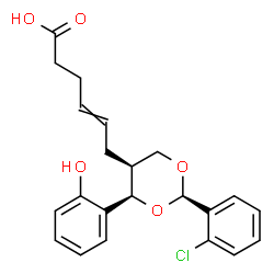 ChemSpider 2D Image | 6-[(2R,4R,5S)-2-(2-Chlorophenyl)-4-(2-hydroxyphenyl)-1,3-dioxan-5-yl]-4-hexenoic acid | C22H23ClO5