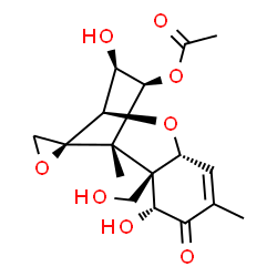 ChemSpider 2D Image | (3alpha,4alpha,7beta)-3,7,15-Trihydroxy-8-oxo-12,13-epoxytrichothec-9-en-4-yl acetate | C17H22O8
