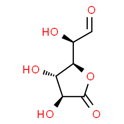 ChemSpider 2D Image | (2R)-[(2S,3S,4S)-3,4-Dihydroxy-5-oxotetrahydro-2-furanyl](hydroxy)acetaldehyde (non-preferred name) | C6H8O6