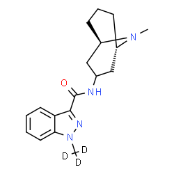 ChemSpider 2D Image | 1-(~2~H_3_)Methyl-N-[(1R,5S)-9-methyl-9-azabicyclo[3.3.1]non-3-yl]-1H-indazole-3-carboxamide | C18H21D3N4O