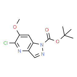 ChemSpider 2D Image | tert-Butyl5-chloro-6-methoxy-1H-pyrazolo[4,3-b]pyridine-1-carboxylate | C12H14ClN3O3