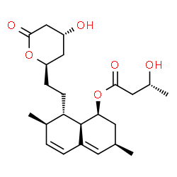 ChemSpider 2D Image | (1S,3R,7R,8S,8aR)-8-{2-[(2R,4R)-4-Hydroxy-6-oxotetrahydro-2H-pyran-2-yl]ethyl}-3,7-dimethyl-1,2,3,7,8,8a-hexahydro-1-naphthalenyl (3R)-3-hydroxybutanoate | C23H34O6