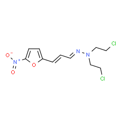 ChemSpider 2D Image | (2E)-1,1-Bis(2-chloroethyl)-2-[(2E)-3-(5-nitro-2-furyl)-2-propen-1-ylidene]hydrazine | C11H13Cl2N3O3