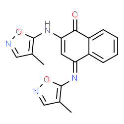 ChemSpider 2D Image | 2-((4-Methyl-5-isoxazolyl)amino)-4-((4-methyl-5-isoxazolyl)imino)-1(4H)-naphthalenone | C18H14N4O3