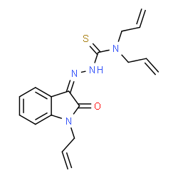 ChemSpider 2D Image | (2Z)-N,N-Diallyl-2-(1-allyl-2-oxo-1,2-dihydro-3H-indol-3-ylidene)hydrazinecarbothioamide | C18H20N4OS