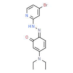 ChemSpider 2D Image | (6Z)-6-[(4-Bromo-2-pyridinyl)hydrazono]-3-(diethylamino)-2,4-cyclohexadien-1-one | C15H17BrN4O