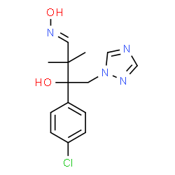 ChemSpider 2D Image | (4E)-2-(4-Chlorophenyl)-4-(hydroxyimino)-3,3-dimethyl-1-(1H-1,2,4-triazol-1-yl)-2-butanol | C14H17ClN4O2