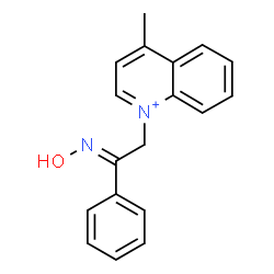 ChemSpider 2D Image | 1-[(2E)-2-(Hydroxyimino)-2-phenylethyl]-4-methylquinolinium | C18H17N2O