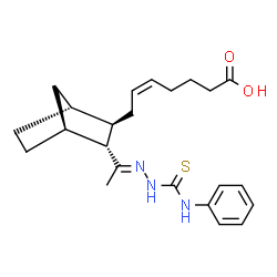 ChemSpider 2D Image | (5Z)-7-{(1R,2R,3R,4S)-3-[(1E)-N-(Phenylcarbamothioyl)ethanehydrazonoyl]bicyclo[2.2.1]hept-2-yl}-5-heptenoic acid | C23H31N3O2S