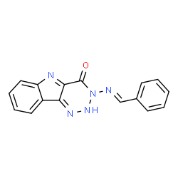 ChemSpider 2D Image | 3-[(E)-Benzylideneamino]-2,3-dihydro-4H-[1,2,3]triazino[5,4-b]indol-4-one | C16H11N5O