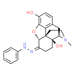 ChemSpider 2D Image | (5alpha,6Z)-17-Methyl-6-(phenylhydrazono)-4,5-epoxymorphinan-3,14-diol | C23H25N3O3