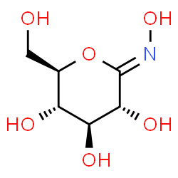 ChemSpider 2D Image | (2Z,3R,4S,5S,6R)-2-(Hydroxyimino)-6-(hydroxymethyl)tetrahydro-2H-pyran-3,4,5-triol | C6H11NO6
