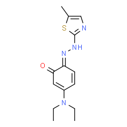 ChemSpider 2D Image | (6E)-3-(Diethylamino)-6-[(5-methyl-1,3-thiazol-2-yl)hydrazono]-2,4-cyclohexadien-1-one | C14H18N4OS