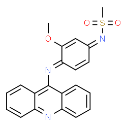 ChemSpider 2D Image | N-[(1Z,4E)-4-(9-Acridinylimino)-3-methoxy-2,5-cyclohexadien-1-ylidene]methanesulfonamide | C21H17N3O3S