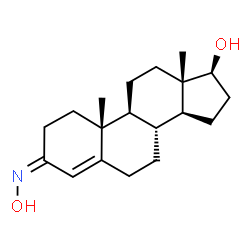 ChemSpider 2D Image | (3Z,17beta)-3-(Hydroxyimino)androst-4-en-17-ol | C19H29NO2