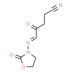 ChemSpider 2D Image | 3-(4-Cyano-2-oxobutylideneamino)-2-oxazolidone | C8H9N3O3