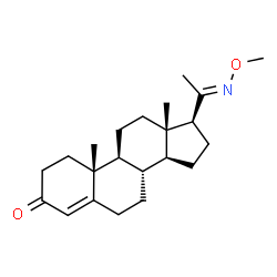 ChemSpider 2D Image | (20E)-20-(Methoxyimino)pregn-4-en-3-one | C22H33NO2