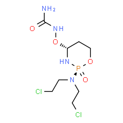 ChemSpider 2D Image | 1-({(2R,4R)-2-[Bis(2-chloroethyl)amino]-2-oxido-1,3,2-oxazaphosphinan-4-yl}oxy)urea | C8H17Cl2N4O4P