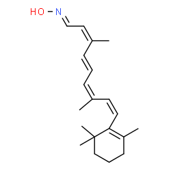 ChemSpider 2D Image | (1E,2Z,4E,6Z,8Z)-N-Hydroxy-3,7-dimethyl-9-(2,6,6-trimethyl-1-cyclohexen-1-yl)-2,4,6,8-nonatetraen-1-imine | C20H29NO