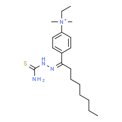 ChemSpider 2D Image | 4-[(1Z)-N-Carbamothioyloctanehydrazonoyl]-N-ethyl-N,N-dimethylanilinium | C19H33N4S