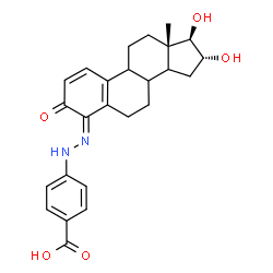 ChemSpider 2D Image | 4-{(2Z)-2-[(4Z,8xi,9xi,14xi,16alpha,17beta)-16,17-Dihydroxy-3-oxoestra-1,5(10)-dien-4-ylidene]hydrazino}benzoic acid | C25H28N2O5